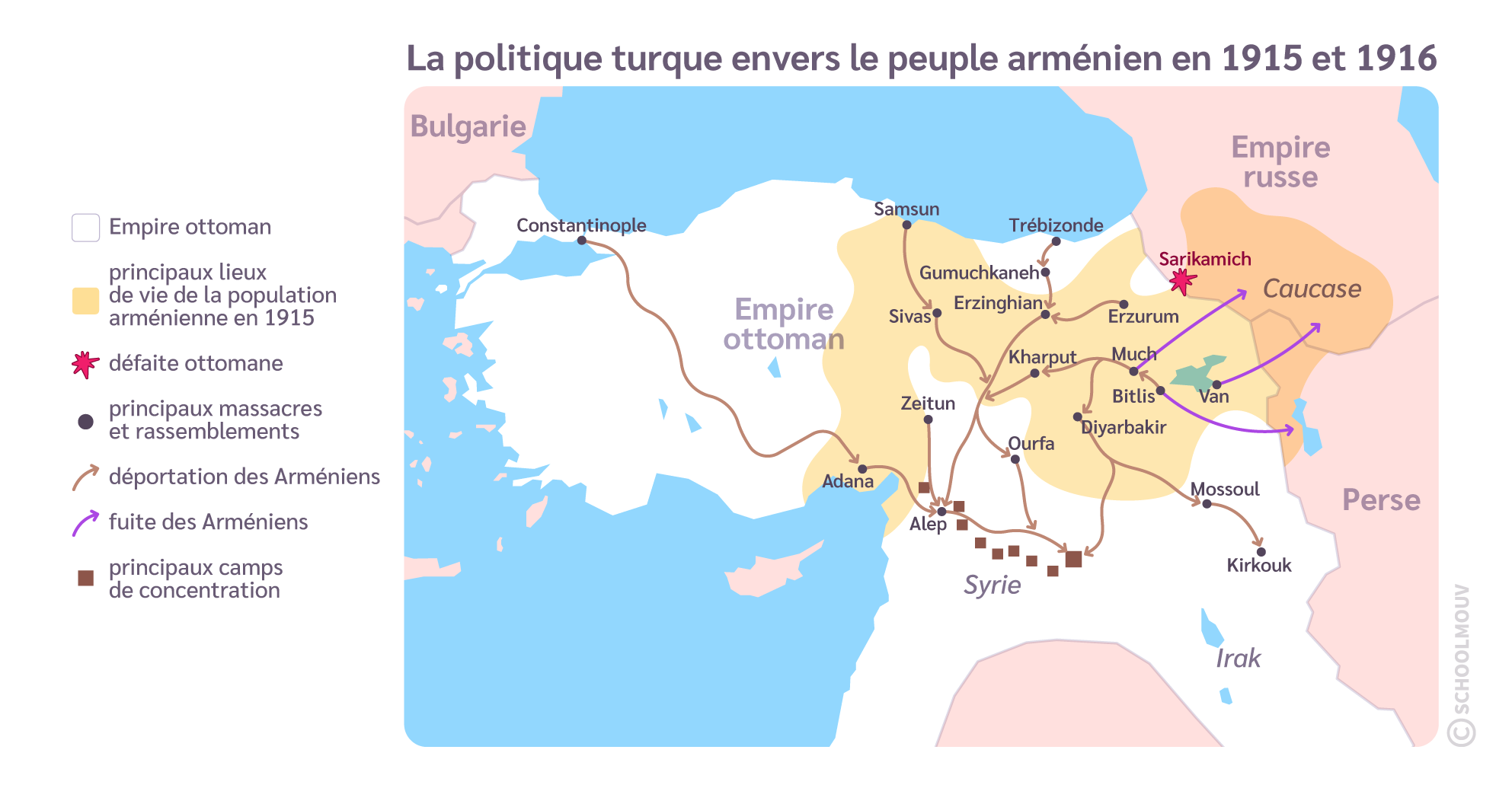 Carte de l’Empire ottoman en 1915-1916