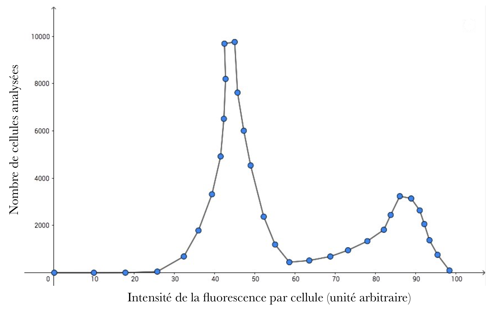 quantité d’ADN présente dans les cellules d’une culture cellulaire en croissance