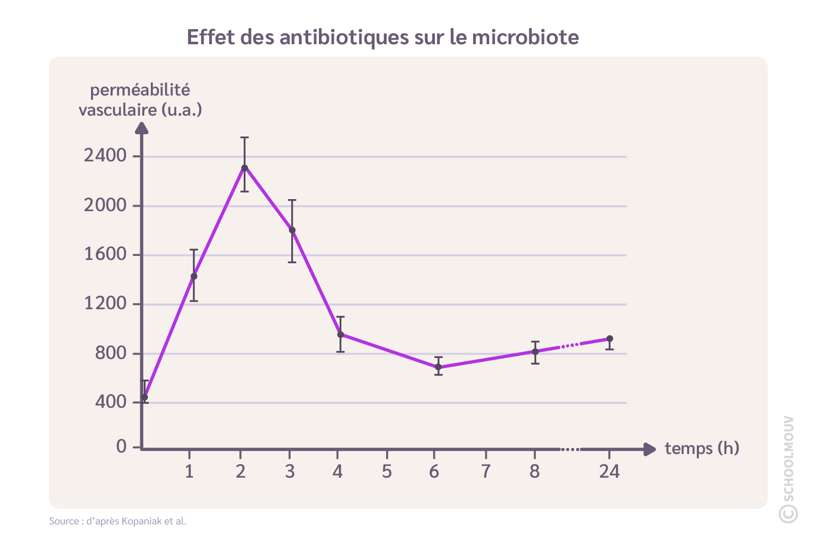 Évolution de la perméabilité vasculaire à la suite d’une réaction inflammatoire déclenchée chez un lapin