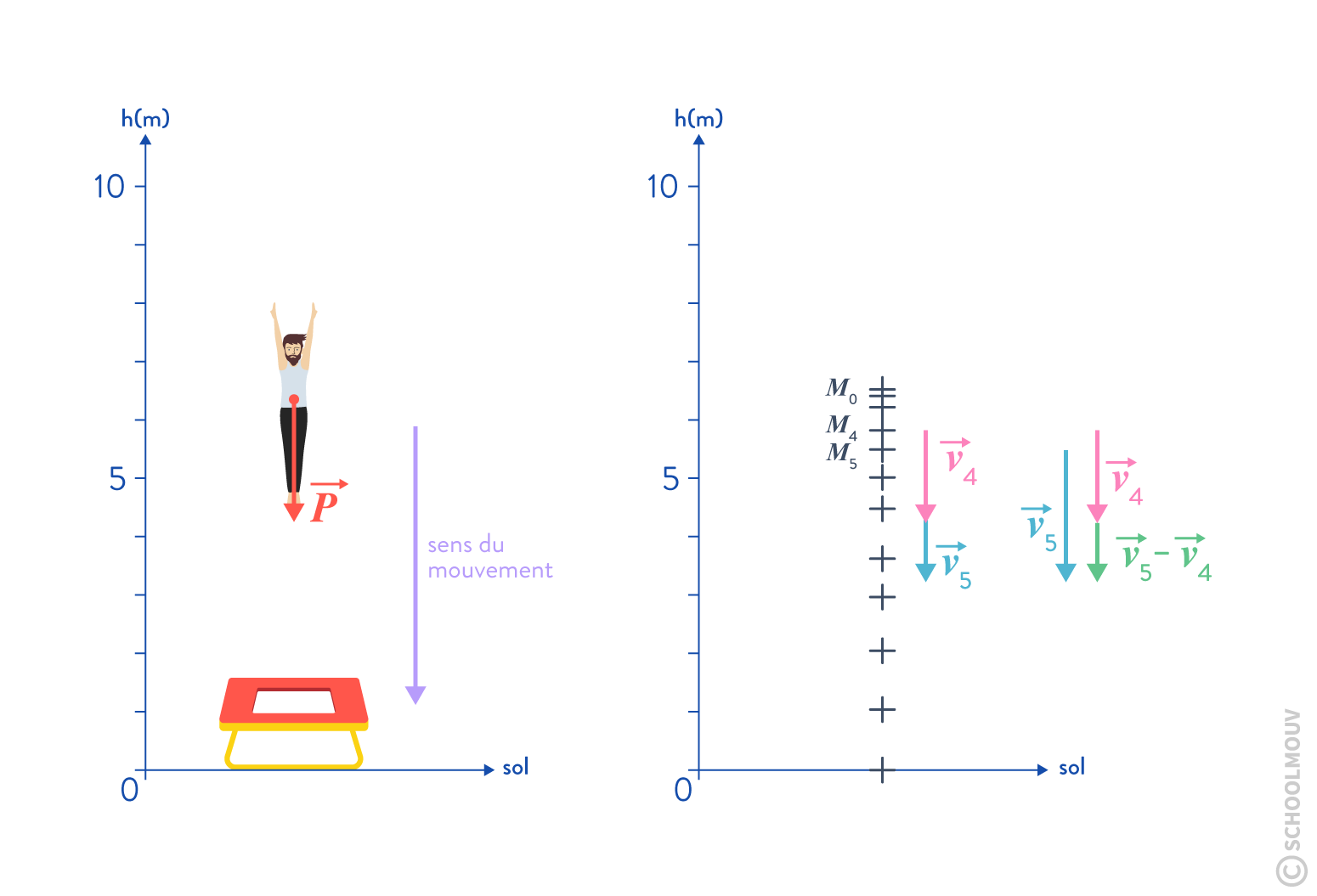 principe d’inertie variation du vecteur vitesse chute libre