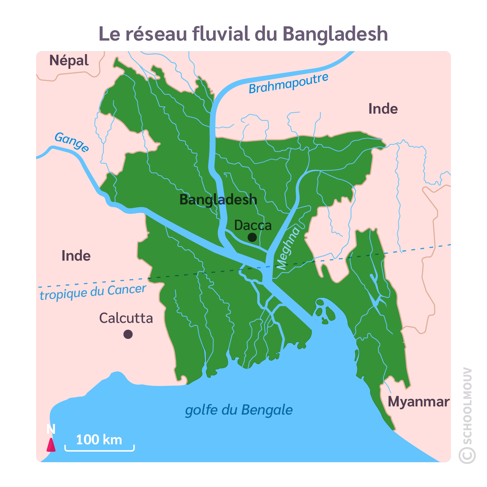 Crate du réseau fluvial du Bangladesh