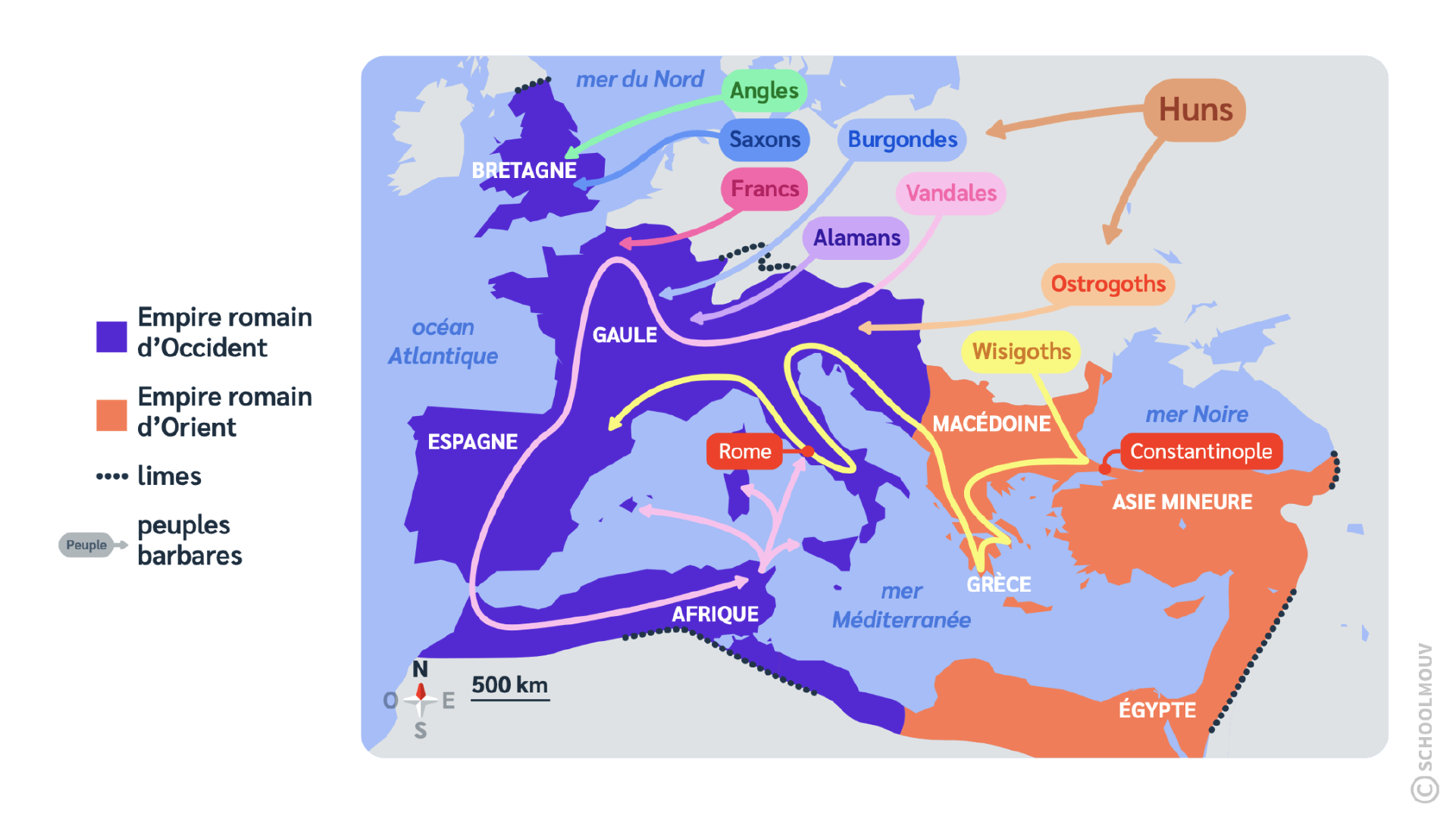 Les Invasions Barbares Et Les Migrations Cours CM1 SchoolMouv Les Invasions Barbares Et Les Migrations Cours CM1 SchoolMouv