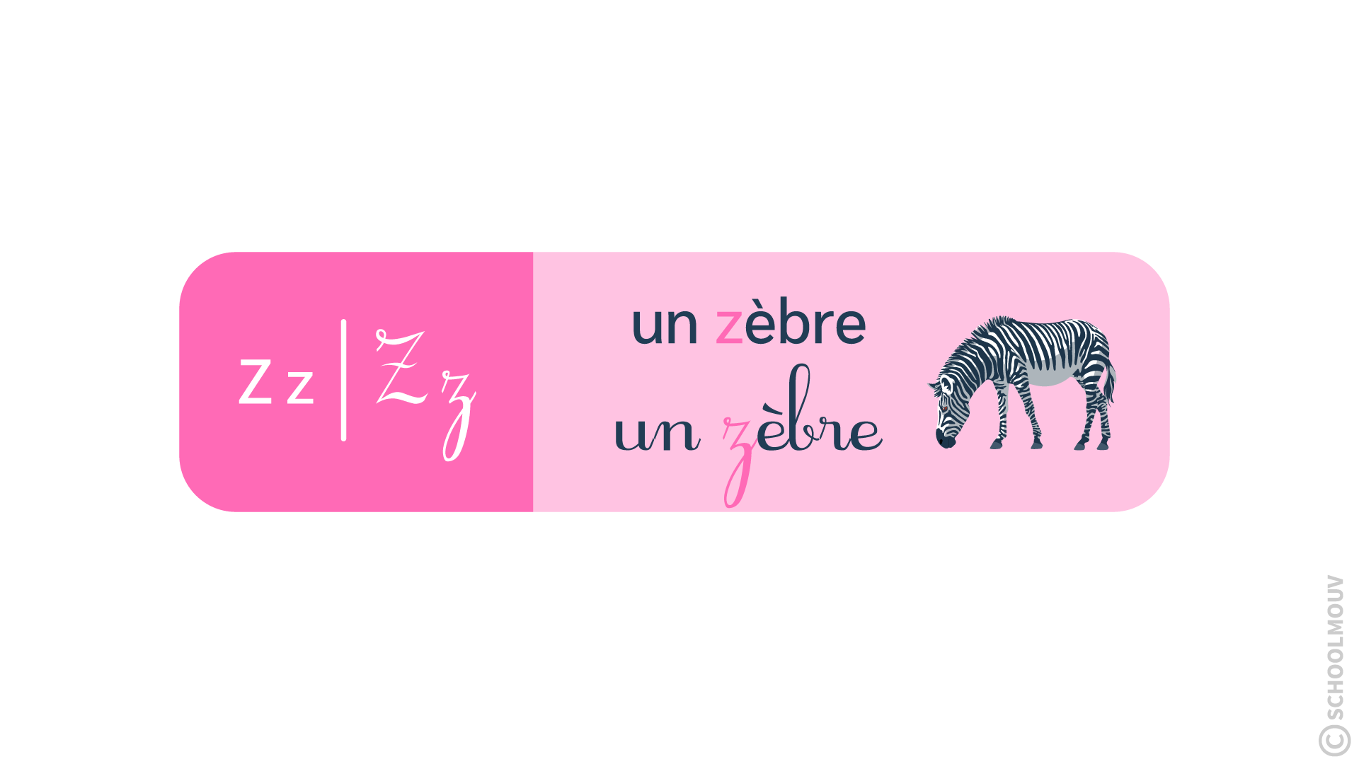 la lettre Z comme zebre - schoolmouv - apprentissage de la lecture