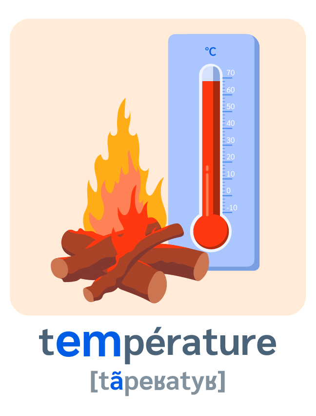 Thermomètre et feu de bois