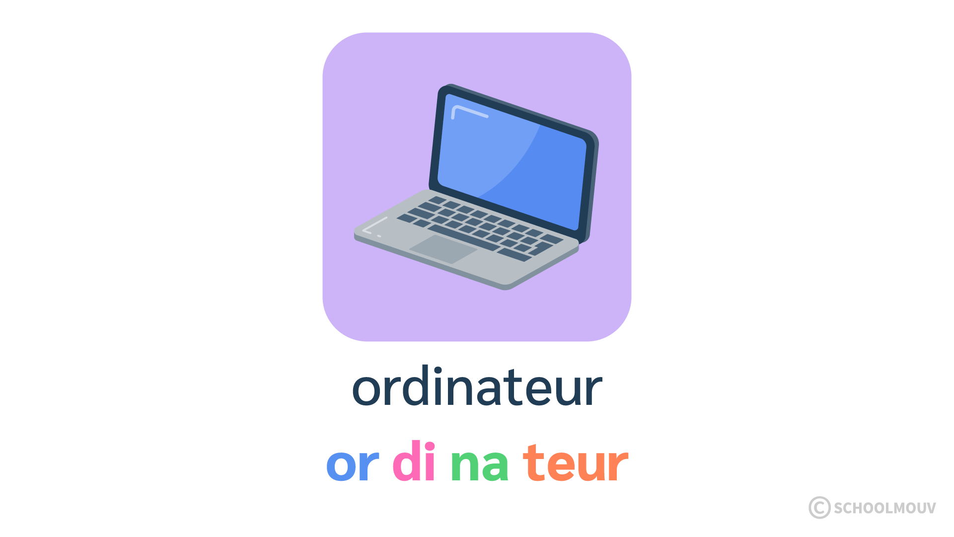 ordinateur - syllabes - apprentissage de la lecture - SchoolMouv - CP