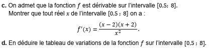 épreuve anticipée mathématiques exemple