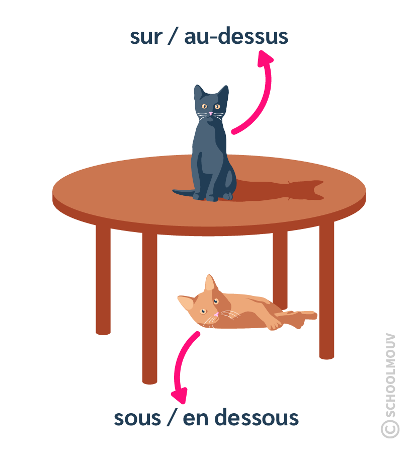 Sur, sous, au-dessus et en-dessous