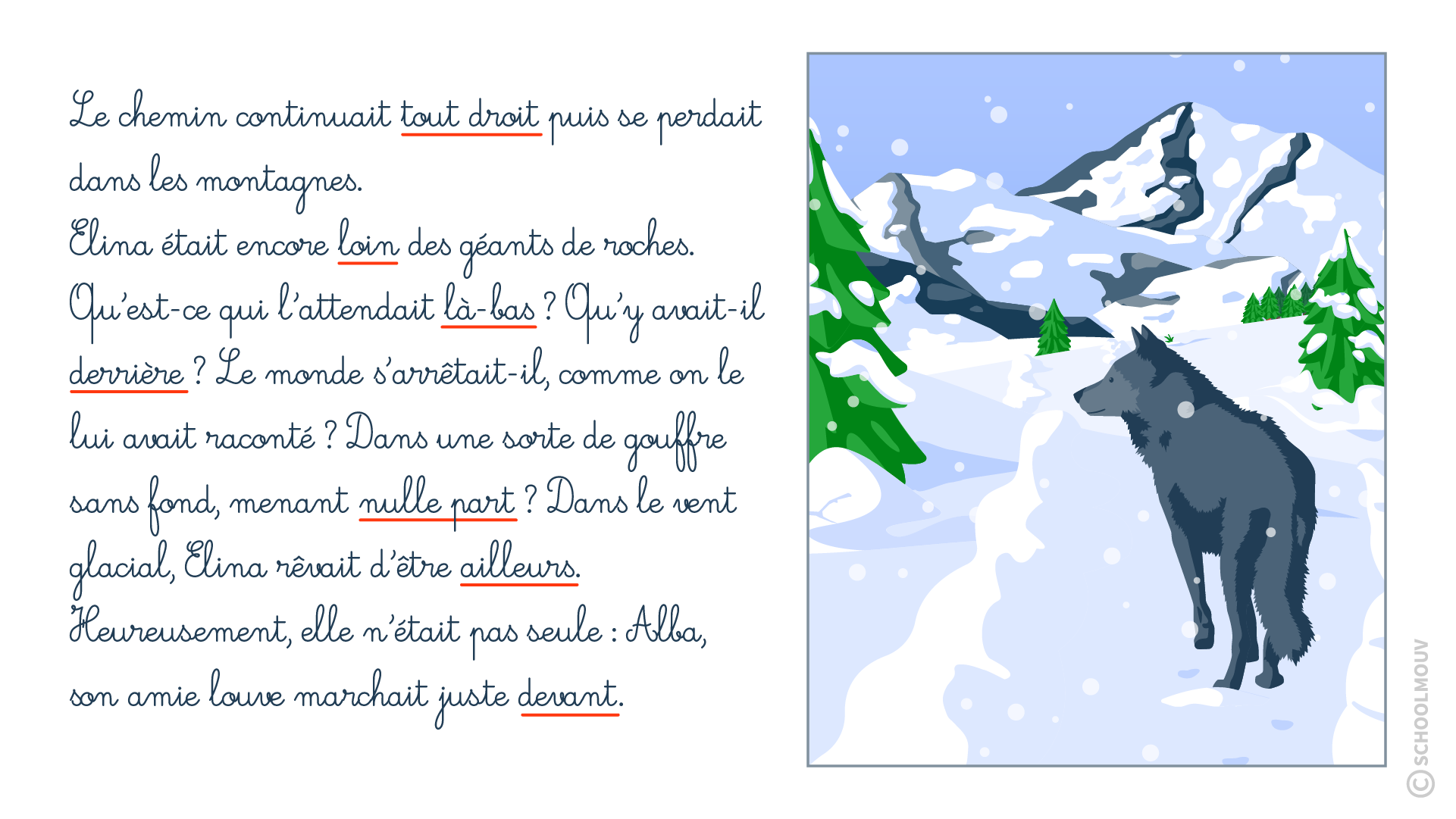 Adverbes lieu exemple - SchoolMouv - Français - CE2