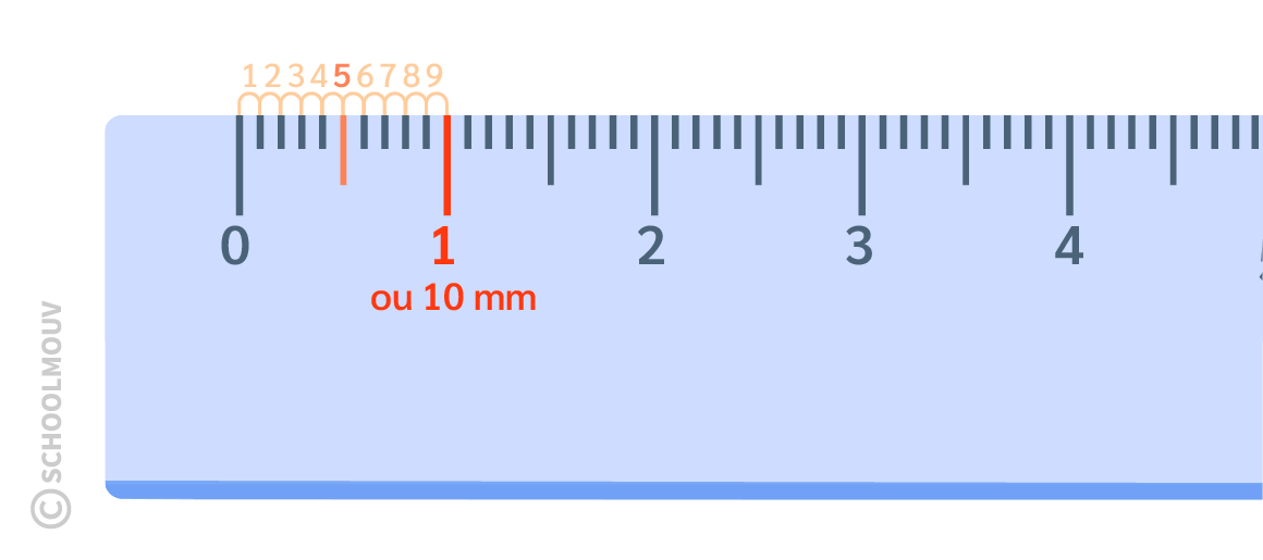 maths CE2 - La règle graduée permet de mesurer des longueurs en centimètres et en millimètres
