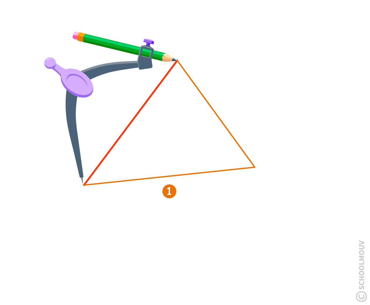 Maths CE2 - Mesurer le périmètre d’une figure avec un compas - étape 1