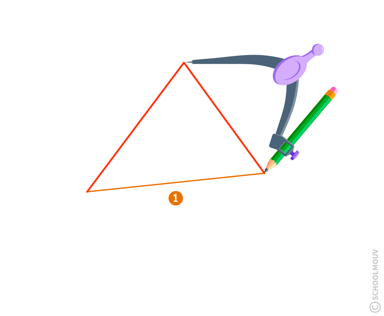 Maths CE2 - Mesurer le périmètre d’une figure avec un compas - étape 2