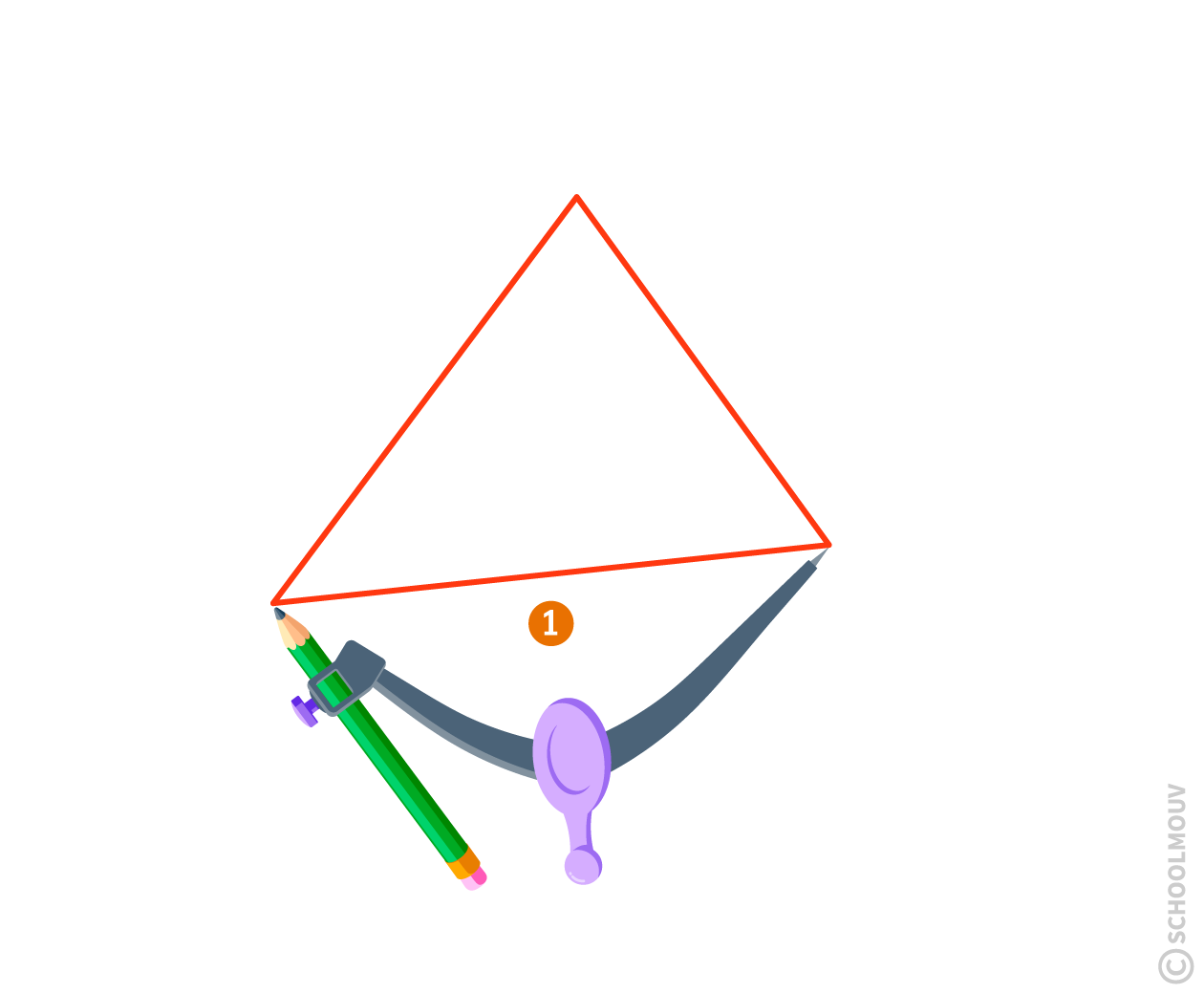 Maths CE2 - Mesurer le périmètre d’une figure avec un compas - étape 3
