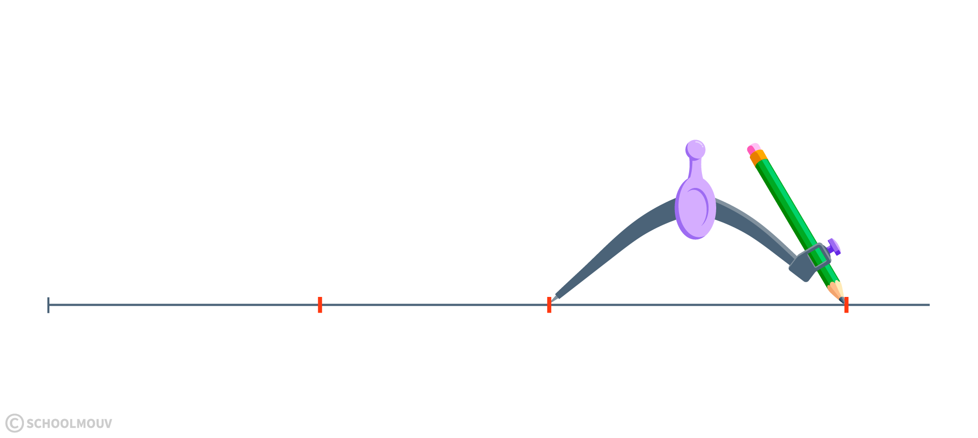 Maths CE2 - Mesurer le périmètre d’une figure en reportant la longueur de ses côtés sur une demi-droite avec un compas - étape 3