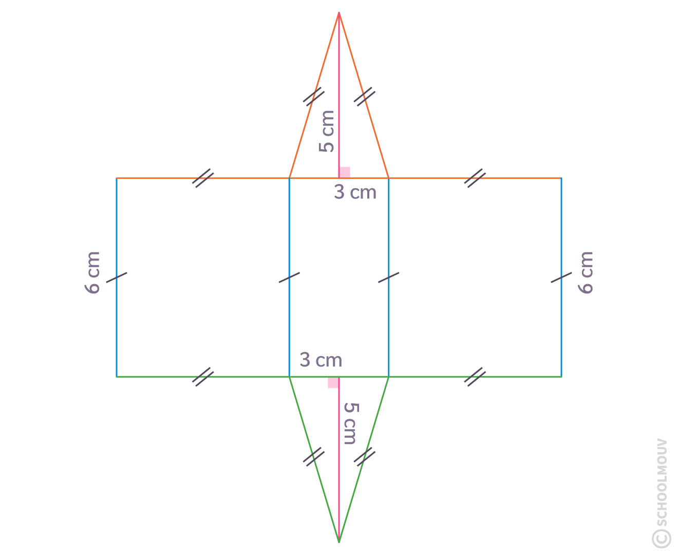 Patron du prisme droit à base triangulaire
