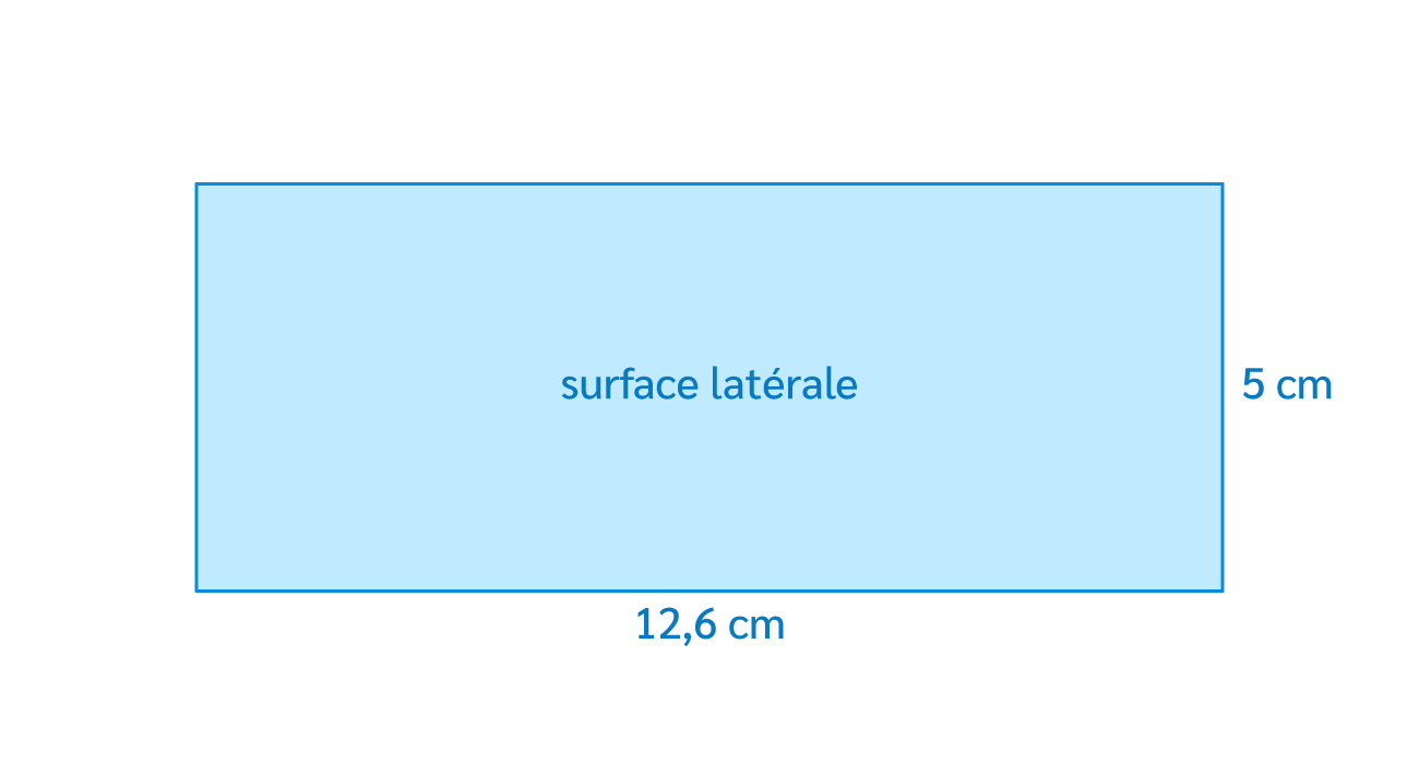 Patron du cylindre, étape 1 : tracé de la surface latérale