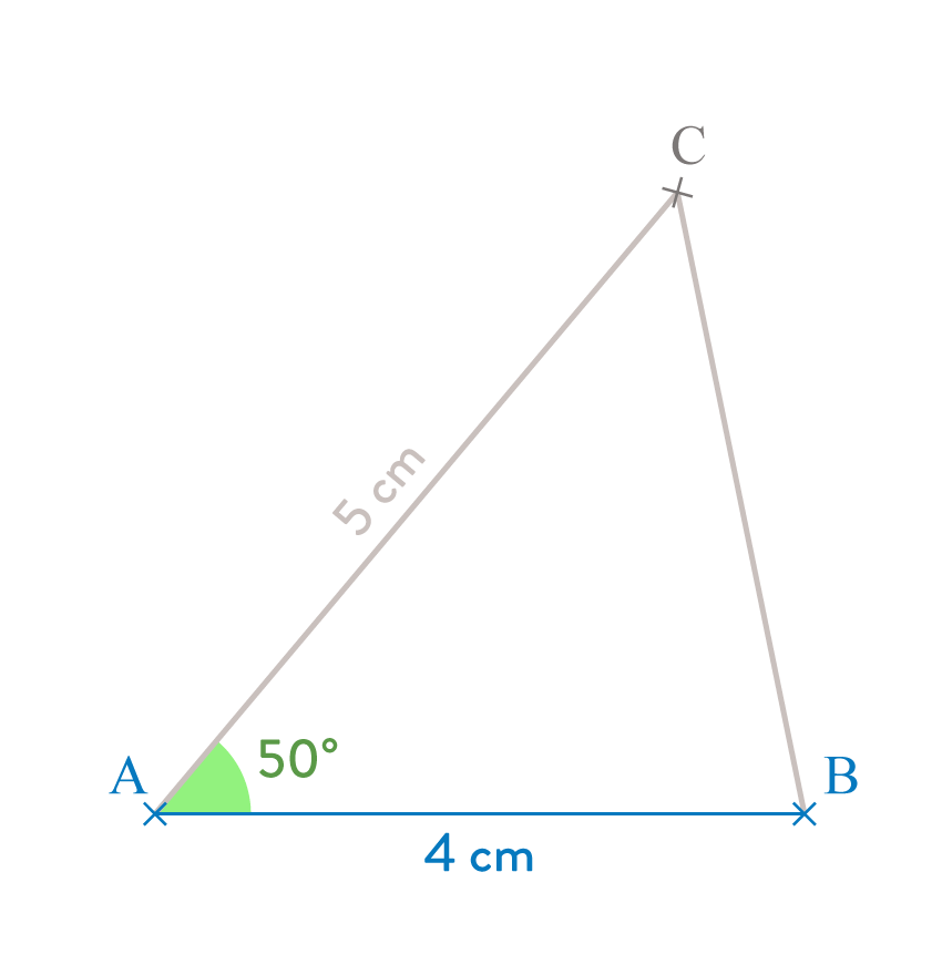 tracer un triangle à partir de la mesure de 2 côtés et d’un angle
