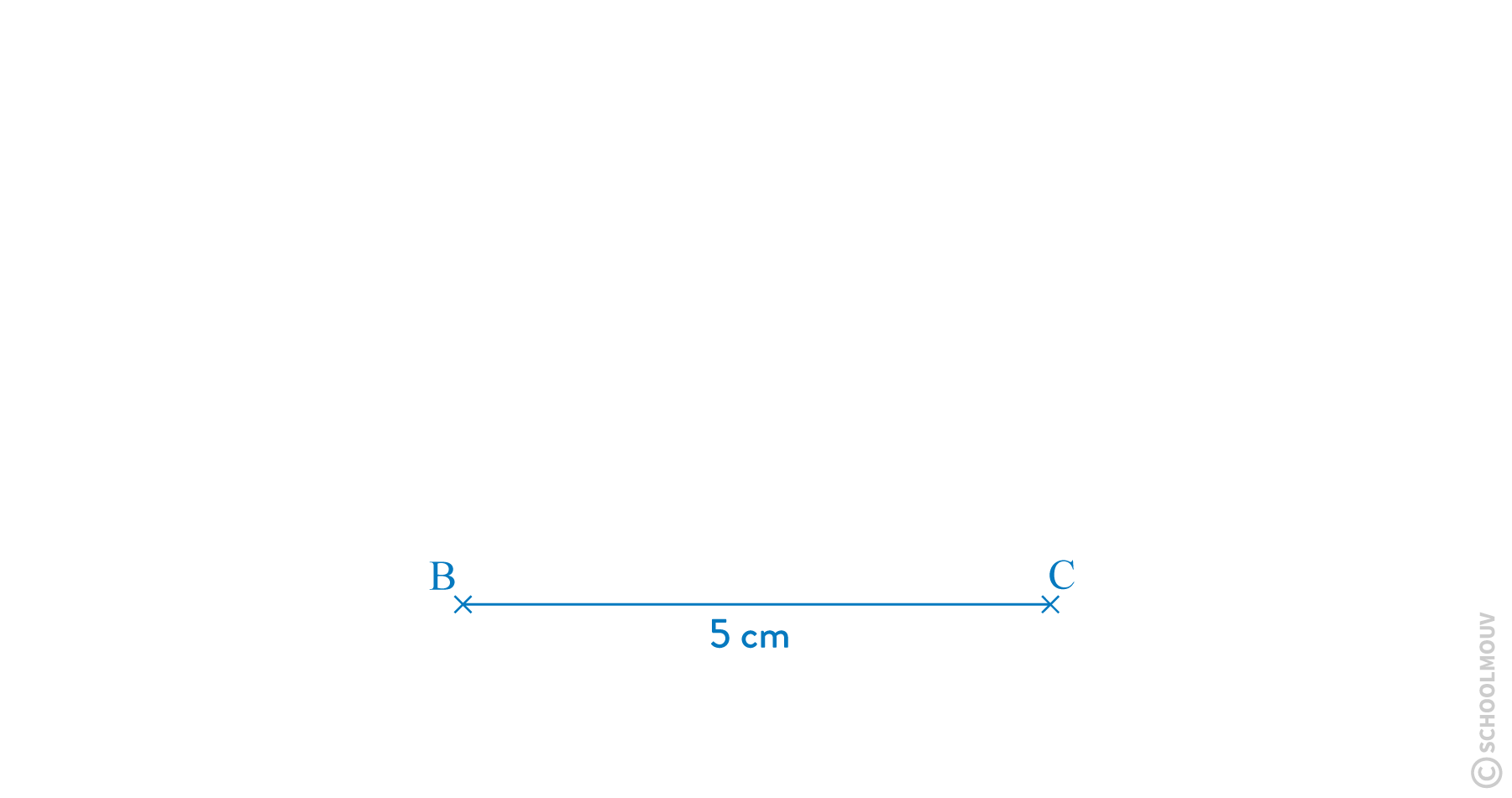 étapes pour tracer un triangle à partir de la mesure d’un côté et de 2 angles