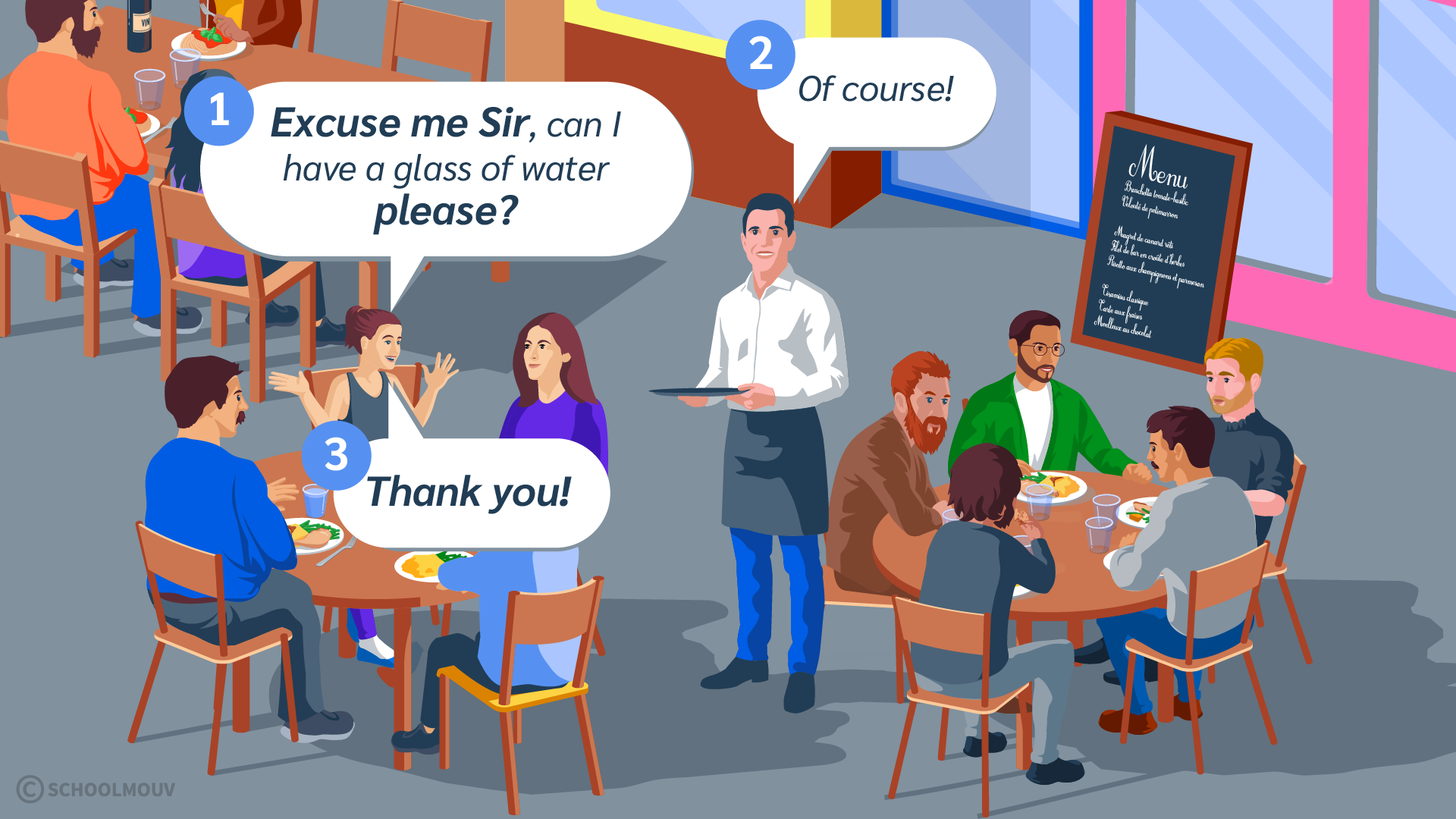 Utiliser des formules de politesse en anglais pour dire EXCUSEZ-MOI, S’IL VOUS PLAÎT et MERCI