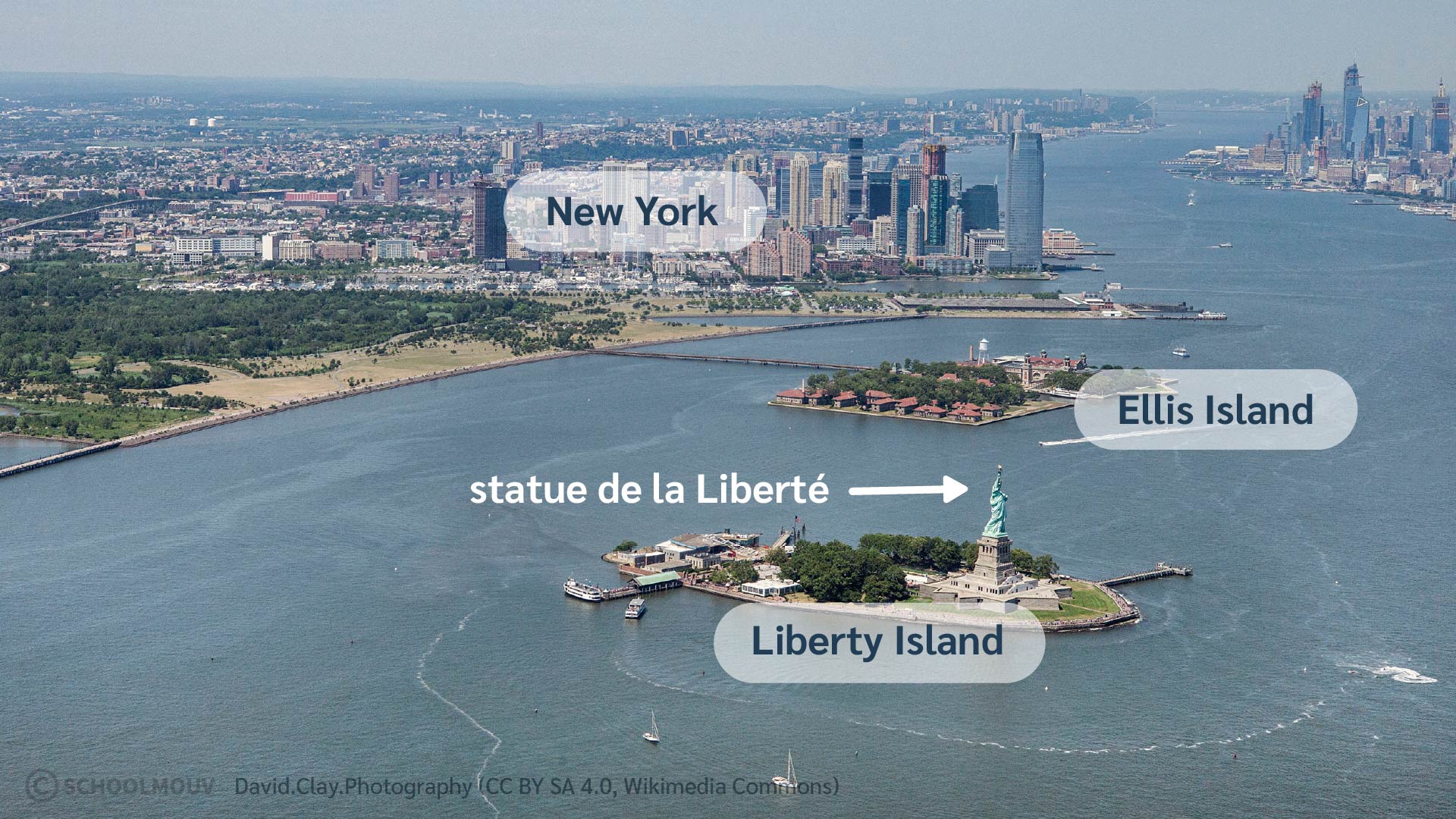 Liberty island New York statue de la Liberté Ellis Island anglais