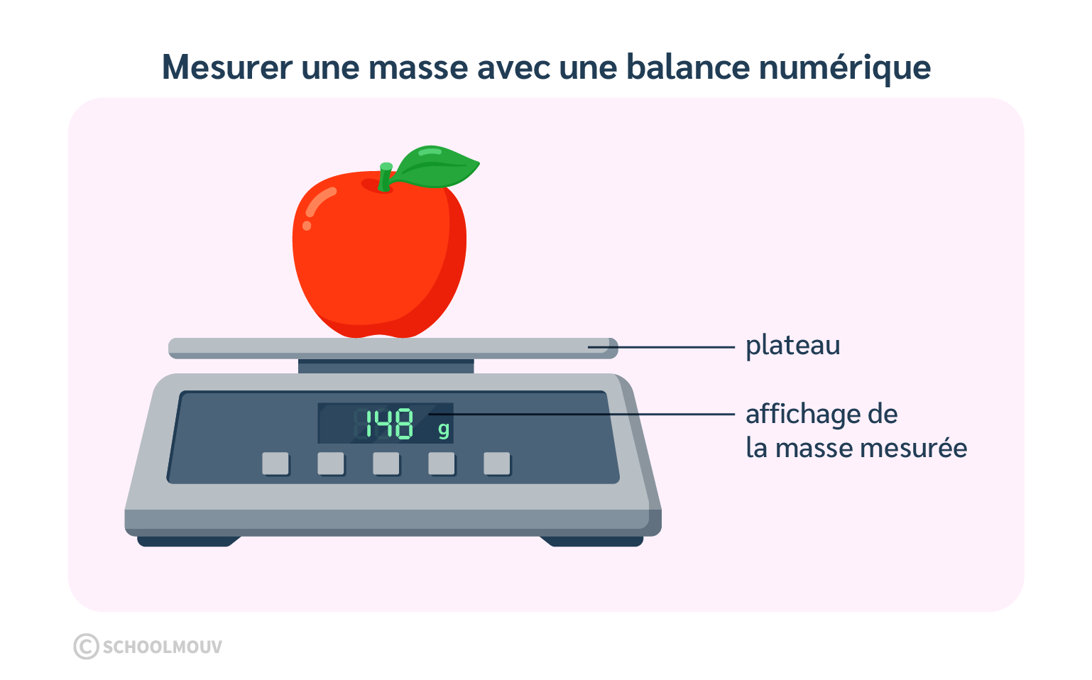On peut mesurer une masse à l’aide d’une balance numérique