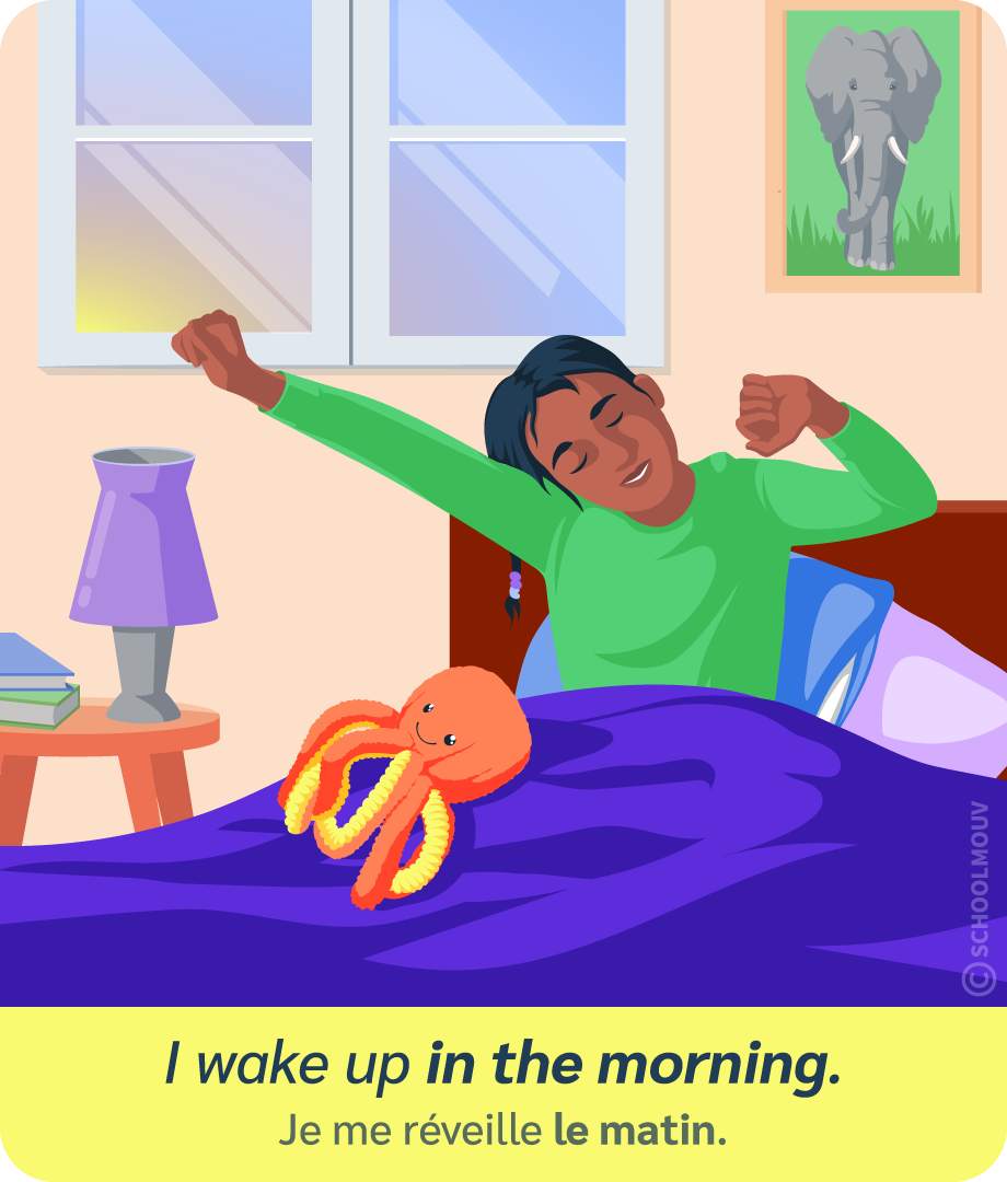 Dire le moment de la journée en anglais en utilisant in the morning
