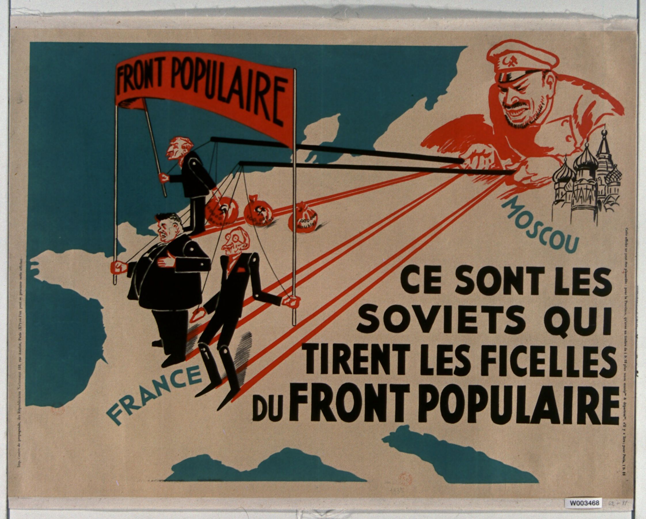 Une affiche de propagande contre le Front populaire en 1936