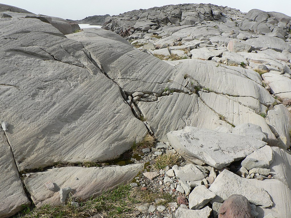 Stries glaciaires, parc national du mont Rainier, États-Unis